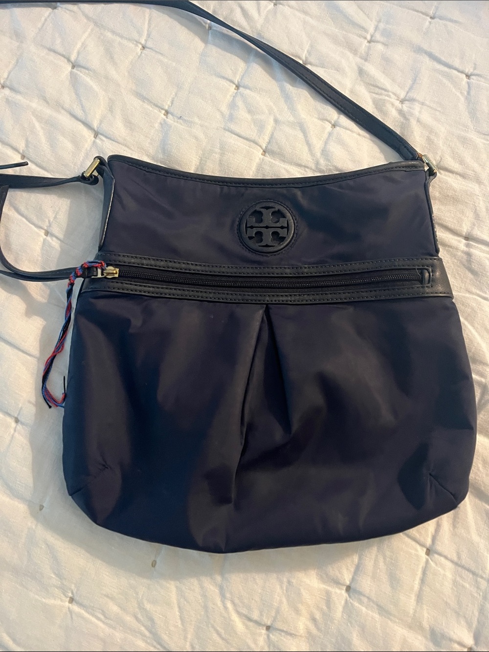 Tory Burch Ella Navy Crossbody Bag